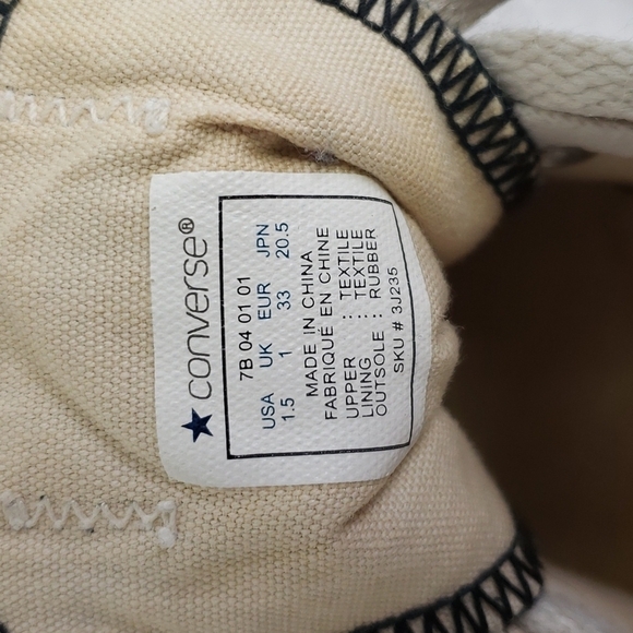 VINTAGE 2001 Converse EUC  Kid 1.5 Black - Picture 4 of 10